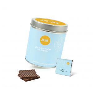 Chocolatinas personalizadas para empresas en lata mediana