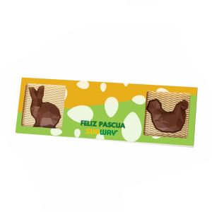 Figuras chocolates de pascua en cajita personalizada