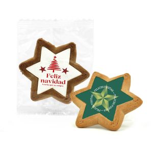 Galleta estrella navidad personalizada flowpack