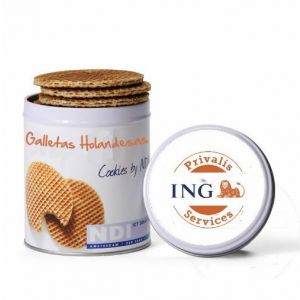 Galletas holandesas en lata personalizada