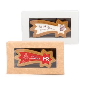 Galletas navidad estrella fugaz en caja personalizada