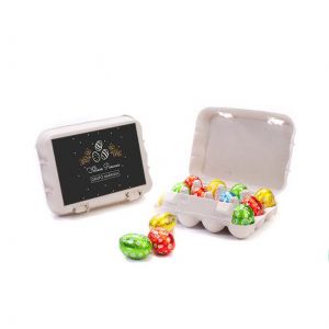 Huevos chocolate pascua en huevera (12 unidades)