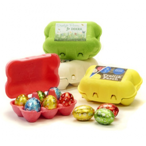 Huevos de Chocolate en Mini Huevera de Colores