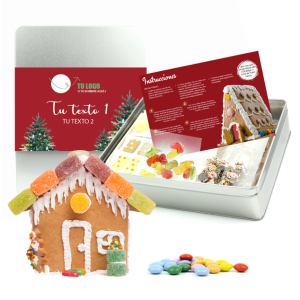 Kit casita de jengibre en lata personalizada