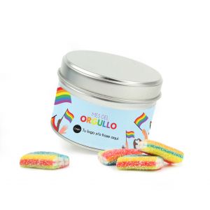 Lata con gominolas arcoíris - Día del Orgullo