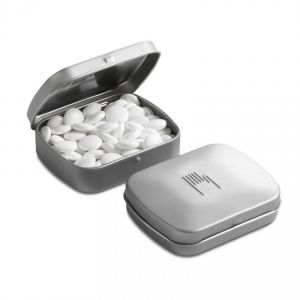 Mentas en latita con logo en relieve