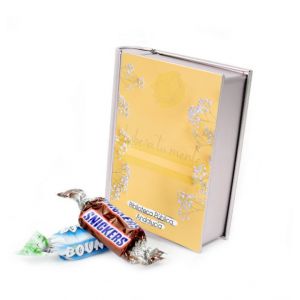 Mini chocolatinas en caja libro personalizado