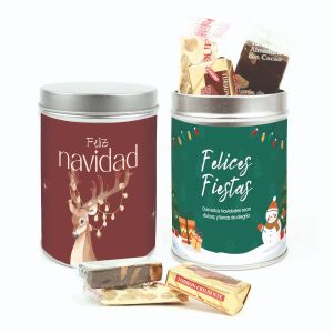 Mini turrones de Navidad en latita personalizada