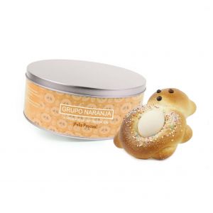 Mona de Pascua en lata personalizada
