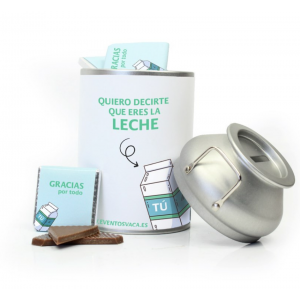 Napolitanas personalizadas en hucha lechera