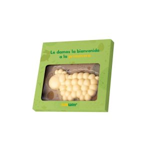 Ovejita de chocolate en cajita personalizada - detalle de pascua