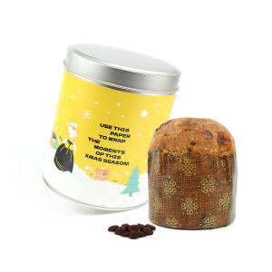 Panettone personalizado en bote metálico